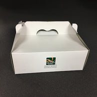 CAKE BOXES With Handles - 9" x 9" x 4" Inches (White or Brown Card)
