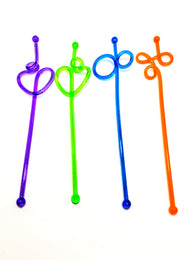 STIRRERS - Plastic 8 Inch ( Spiral with Design)