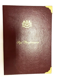 GUEST INFORMATION FOLDER - Hard Leather Cover with Velvet Inner Finish