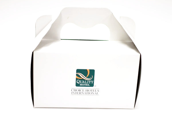 CAKE BOXES - With Handles 6" x 6" x 3" Inches (White or Brown Card)