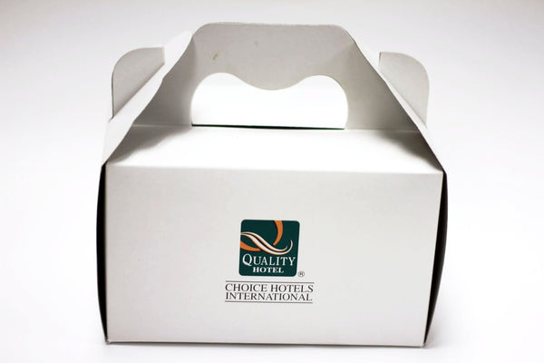 CAKE BOXES With Handle - 6.5" x 4.5" x 3" Inches (White or Brown Card)