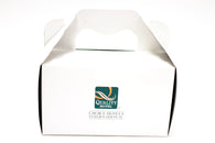 CAKE BOXES - With Handles 6" x 6" x 3" Inches (White or Brown Card)
