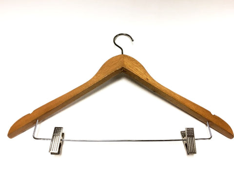 HANGERS - Wood (Female - With Clips)